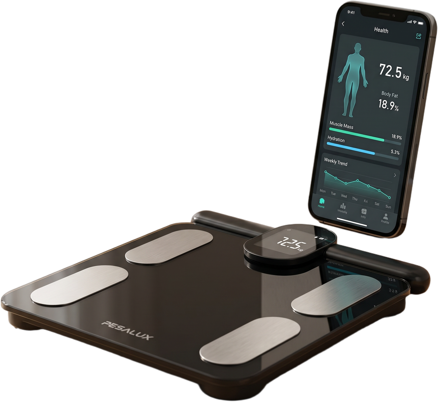 PESALUX VITAL-IQ — syncs your data to the app automatically